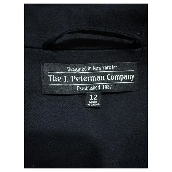 The J. Peterman Company Black Shirt Dress Belted Pockets Buttoned 12 Minimalist - Picture 3 of 9
